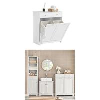 Mueble para Debajo del Lavabo Armario de Baño de Suelo con 1 Estante y 2 Puertas 60 x 30 x 60 cm BZR18-II-W ES - details 12