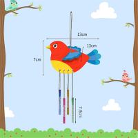 Paquete de 6 kit de manualidades con carillón de viento de pájaro 3D para niños, pintura DIY y construcción de manualidades de animales de madera, regalos de cumpleaños para niñas/niños - details 6