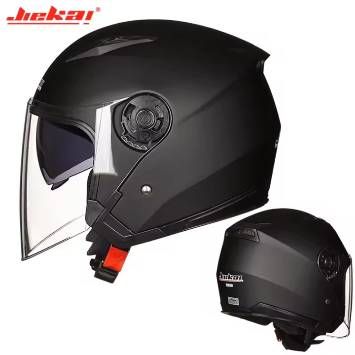 Casco de Moto rcycle para hombre, Casco de doble lente para Scooter, vespa, pueblo, capacete de Moto - 1