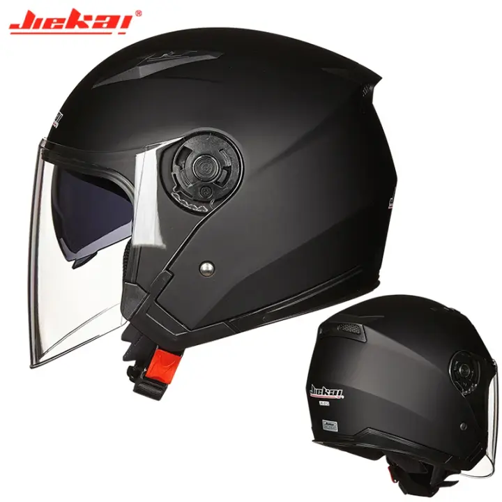 Casco de Moto rcycle para hombre, Casco de doble lente para Scooter, vespa, pueblo, capacete de Moto - 1
