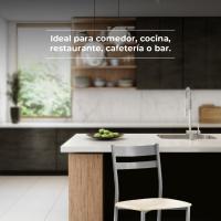 Dos Sillas de Cocina Respaldo Franjas Beige - details 6