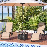 Juego de 2 Hamacas Siesta Gravedad Cero Sillas Plegables Exteriores con Brazo de Reposo y Soporte para Bebidas - details 7
