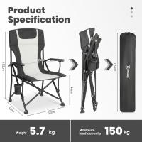 camping plegable acolchada con respaldo alto (negro/blanco) - details 1