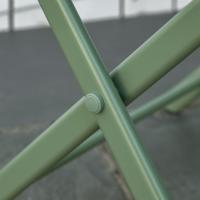 Conjunto de Muebles de Jardín Plegable Mesa Redonda y 2 Sillas de Terraza Marco de Acero y Respaldo - details 4