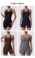 Traje completo para mujer, con monos de entrenamiento ajustados y pantalones cortos de correr sin mangas, secado rápido - details 1