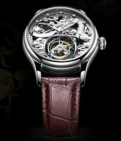 Reloj Mecánico de Tourbillon Premium Aesop Auténtico Dial de Dragón de Zafiro para Hombres - details 9