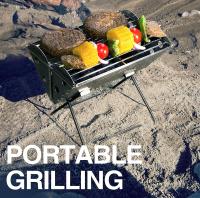 Parrilla y fogata portátiles de acero inoxidable para acampar al aire libre, mochila plana estable. - details 4