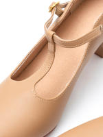 Dynadans Zapatos de baile de cuero PU con correa en T para mujer, calzado marrón de 2 pulgadas, UPD - details 5
