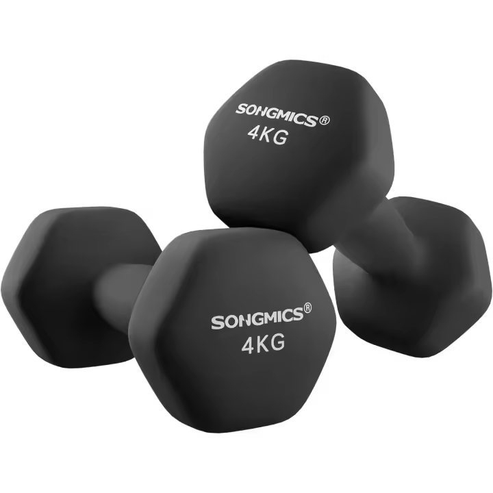 Juego de 2 mancuernas, mancuernas hexagonales, revestimiento de neopreno, entrenamiento de fuerza, entrenamiento de fitness, para el hogar - 1