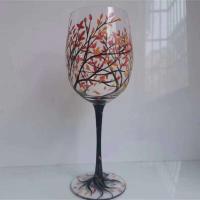 Copas pintadas a mano de árbol de las cuatro estaciones, copa de vino única de cristal de patas altas, cristalería para familiares y amigos, envío directo - details 4