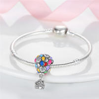 Dijes de la serie Floral en plata de ley 100% auténtica para mujer, joyería fina, pulsera y brazaletes de cumpleaños, material: metal principal - details 2
