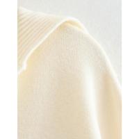 Jersey de punto a rayas para mujer, Jersey de manga larga con cuello en V, color Beige, Otoño e Invierno - details 6