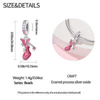 Colgante de Pulsera de Plata Esterlina 925 Serie Rosa de Moda Diseño de Zapatos de Baile - details 0