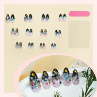 Wearable uñas tinte verde mármol simple mareo dedos uñas postizas manicura uñas removibles piezas - details 2