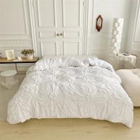 Juego de Ropa de Cama con Flores Torsas de Alta Calidad Duvet Cover Set Pleatado Artesanal Cubierta de Manta Doble para Colchón y Cama Reina - details 0