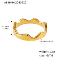 Mujeres de moda geométrica modelo Único de Maple inoxidable Anillo de joyería de moda Irregular Dedo Abierto Anillo para Niños Fiesta Cumpleaños Gift - details 10