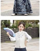 Conjunto de falda con cara de caballo de gama alta, disfraz antiguo de verano para niña pequeña, estilo chino Tang Hanfu, novedad de 2025 - details 3