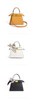 Bolso de hombro de piel auténtica con banda para el cuello para mujer, novedad de Primavera de 2025 - details 12