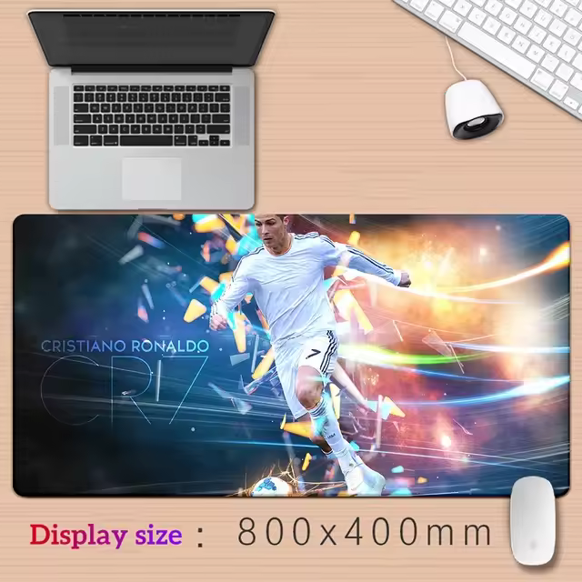 Alfombrilla de ratón XXL Diseño de estrella de fútbol Accesorios de juego para teclado - 1