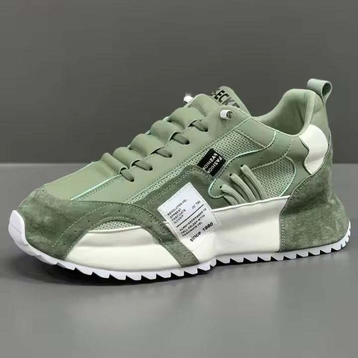 Zapatos cómodos de plataforma de moda para caminar al aire libre, trotar, acampar, zapatillas de deporte con cordones para hombres para todas las estaciones - 1