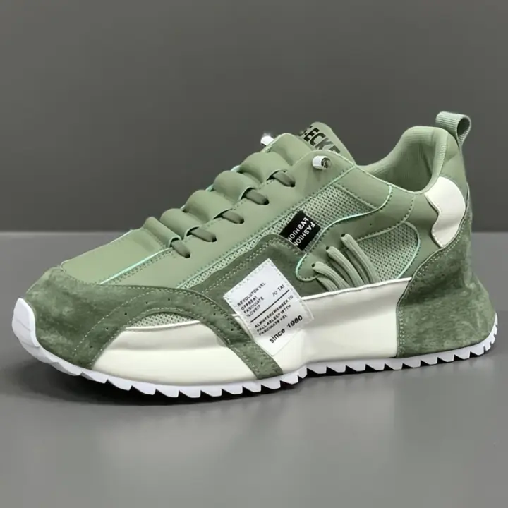 Zapatos cómodos de plataforma de moda para caminar al aire libre, trotar, acampar, zapatillas de deporte con cordones para hombres para todas las estaciones - 1