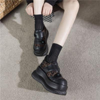 Zapatos de Muffin de Moda Primavera 2025 Calzado de Mujer con Estampado de Leopardo y Correa de Velcro - details 6