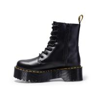Suelas gruesas con botas de pelo, cremalleras laterales, botines cortos de mujer británica, suelas pastel, botas de trabajo y zapatos de algodón - details 0