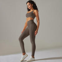 Conjunto de Yoga Sin Costuras para Mujeres Chaleco de Entrenamiento, Pantalones, Sujetador, Shorts de Gimnasio, Leggings de Correr de Cintura Alta Conjuntos Deportivos - details 22