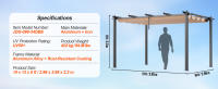SucceBuy Pérgola retráctil para exteriores con dosel, sombrilla moderna de aluminio para patios, jardines, terrazas y patios traseros - details 9