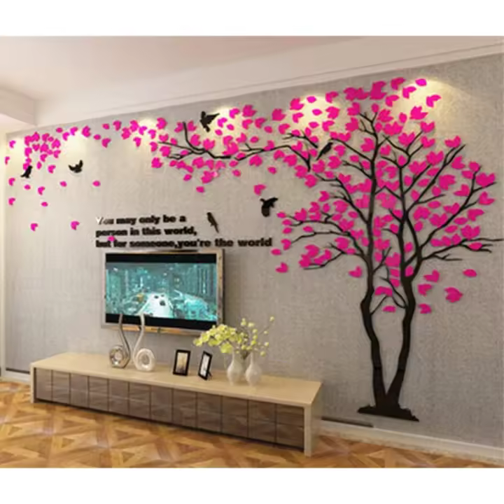 Pegatinas de Pared 3D de Árbol Decoración Casera DIY Adhesivo Mural Arte para Salón, Dormitorio, Habitación de Niños, Pared de TV Plata Derecha Tamaño M-250 * 130cm - 1