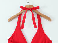 Ropa de mujer de estilo europeo y americano nueva, estilo francés, elegante vestido de tirantes medio y largo con cuello colgante en la cintura - details 9