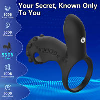 Vibrador del punto G del clítoris Extensor de pene con 10 modos de vibración intensos, anillo dual Juguetes sexuales para adultos Estimulador Masajeador para hombres Mejora de la erección y placer femenino - details 7