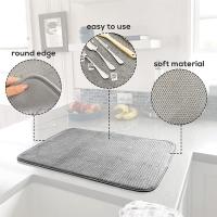 Alfombrilla de microfibra absorbente para secado de platos, escurridor de platos para encimera de cocina, tamaño 20x15 pulgadas, paquete de 3 - details 2