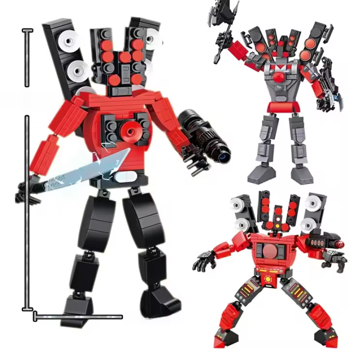 Altavoz Titan Skibidi Toilet Man MOC, bloques de construcción, Monitor de cámara Titan, juguetes de bloques Titan, regalo para n - 1