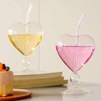 Copa de Vino en Forma de Corazón con Paja Ideal para Té, Cerveza, Jugo, Leche, Café Barra en Casa - details 3