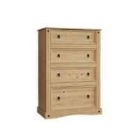 Cómoda Corona de 5 cajones, Hecha con Madera Maciza de Pino Mexicano, y Acabado Encerado Envejecido - details 12