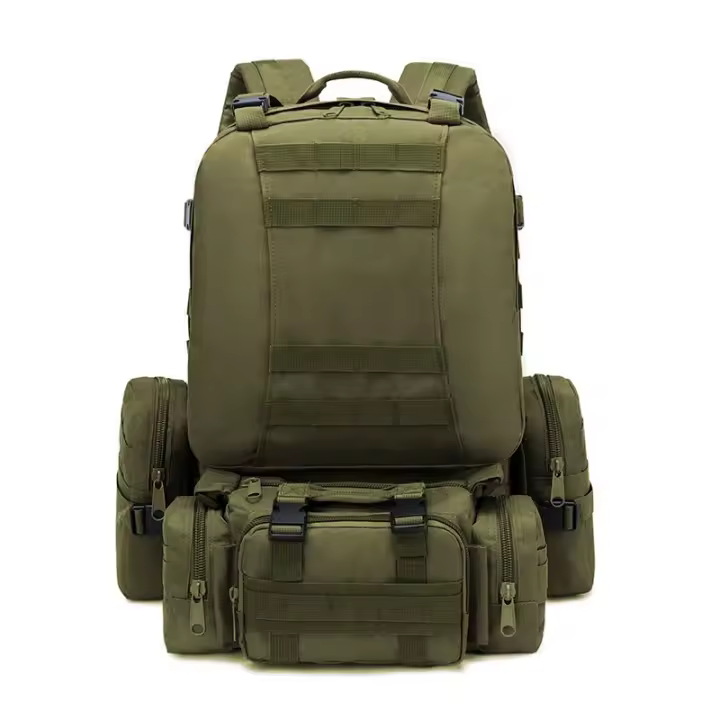 Mochila de senderismo 4 en 1 de 50l para hombre, bolsa de asalto multifuncional impermeable, desmontable, para exteriores - 1