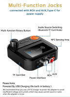 Receptor de audio Bluetooth NFC, 5 modos de ecualización, compatible con reproducción de tarjeta TF, 3,5 mm AUX R/L RCA estéreo HIFI, adaptador inalámbrico de música sin pérdida con micrófono para kit de altavoz de automóvil - details 8