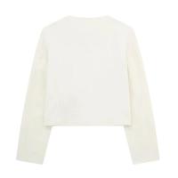 Chaqueta Corta Elegante para Mujer 2024 Cuello Redondo Manga Larga Abrigo con Bolsillo de Volteo Casual de Moda para Mujeres - details 2