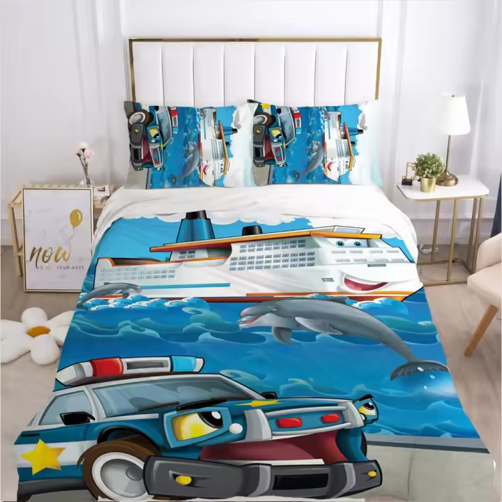 Juego de Ropa de Cama de Dibujos Animados para Niños Duvet Set de Dinosaurio - 1