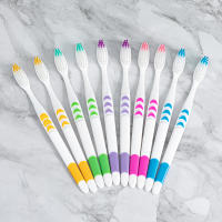 Cepillo de dientes de carbón de bambú ambiental Personal para la salud Oral, cepillo de dientes con mango de madera de cerdas suaves medianas de bajo carbono, 10 piezas - details 3