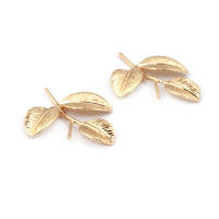 10 Uds. Colgantes de latón de Color dorado de 18K sin agujeros, colgantes de hojas de árbol, accesorios de joyería Diy de alta calidad, sitio web oficial Rosediy - details 1