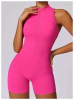 Monos deportivos sin mangas V Back Scrunch Traje de yoga de una pieza con cremallera - details 5