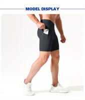 Pantalones deportivos elásticos transpirables para hombres con bolsillo, pantalones de compresión de secado rápido para entrenamiento al aire libre, ciclismo y carrera - details 7