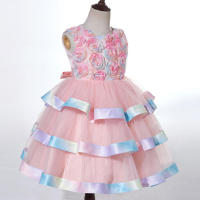 Vestido de Princesa para Niñas con Capas de Tul y Mangas Abullonadas para Boda, Presentadora o Actuación de Piano - details 5