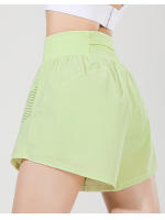 Pantalones cortos transpirables de doble capa para mujer, shorts de fitness de secado rápido, pantalones cortos de yoga, pantalones de entrenamiento, 2 en 1 - details 0