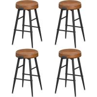 Taburete de cocina, taburete de desayuno, cuero sintético con costuras, estilo moderno de siglo. - details 0