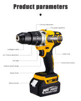 Taladro Eléctrico sin Escobillas Kamolee 18V 3.0Ah 10mm Compatible con Batería Makita 1/2 3/8 Pulgadas Sin Cable - details 13