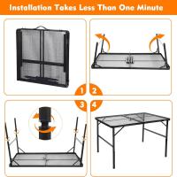 Mesa Plegable, fácil de Guardar, Mesa de Picnic compacta y portátil para Parrilla, Camping al Aire Libre, jardín, Patio, Comedor, Barbacoa, Fiesta, Mercado, 3 pies (Mediana, Plateada) - details 26
