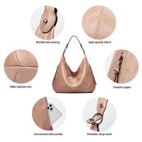 Bolso de Hombro para Mujer, Bandolera de Cuero PU, 3 piezas, informal, Gran Capacidad - details 37